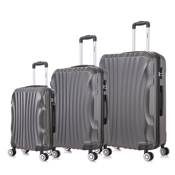 set de 3 valises rhodes gris foncé