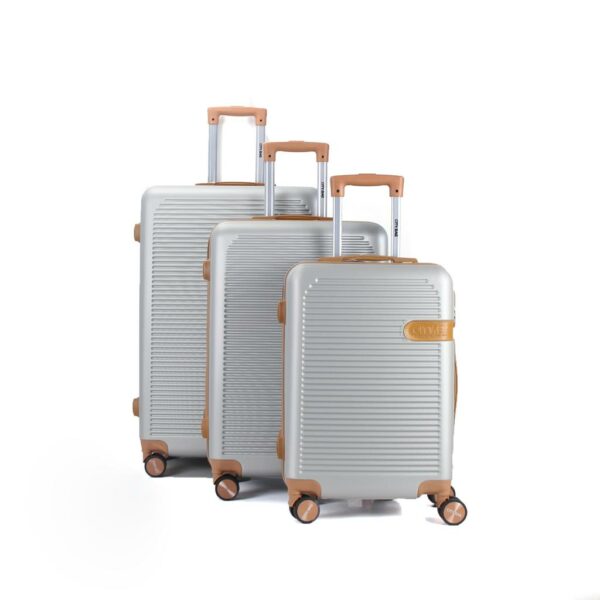 set de 3 valises modèle chantilly de couleur gris clair