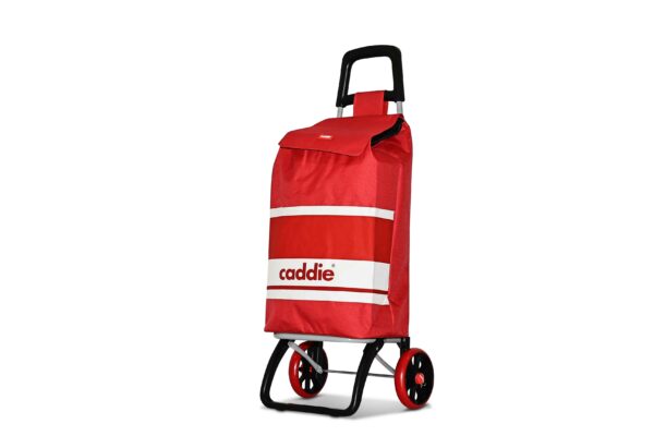 Chariot de course Caddie rouge blanc roues + – Image 2