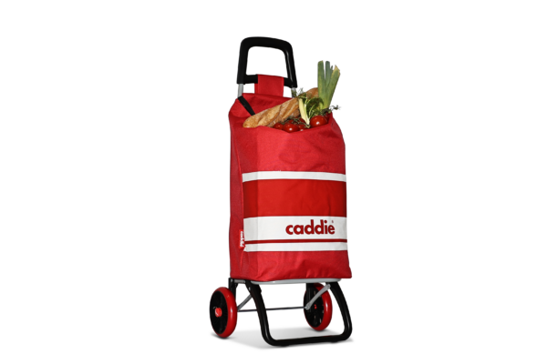 Chariot de course Caddie rouge blanc roues + – Image 8