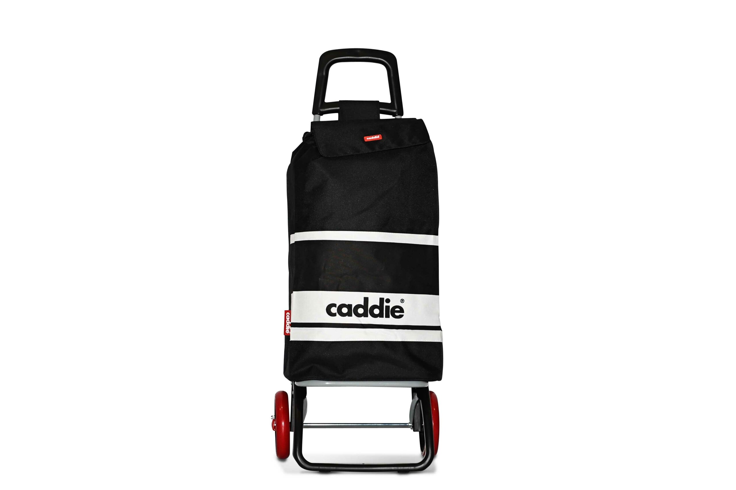 Chariot de course Caddie noir blanc roues +