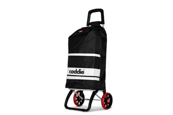 Chariot de course Caddie noir blanc roues + – Image 2