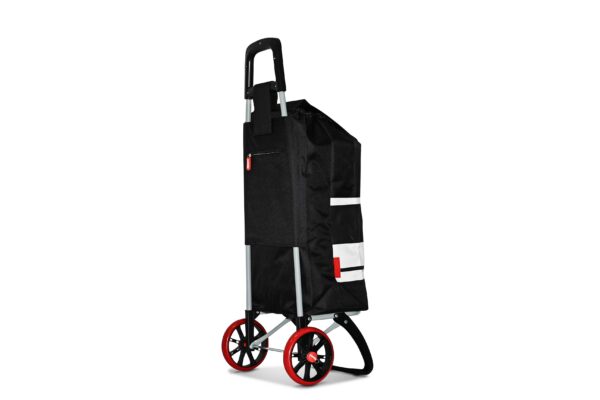 Chariot de course Caddie noir blanc roues + – Image 3