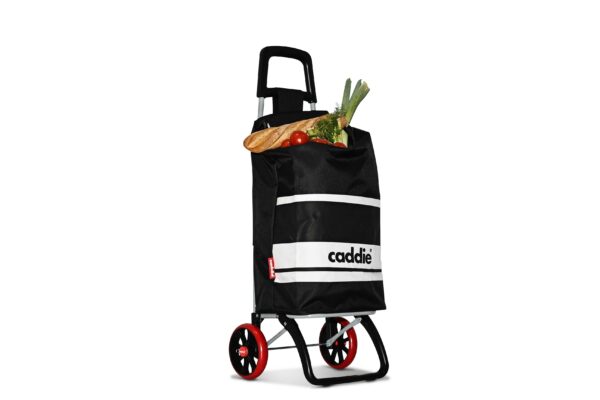 Chariot de course Caddie noir blanc roues + – Image 4