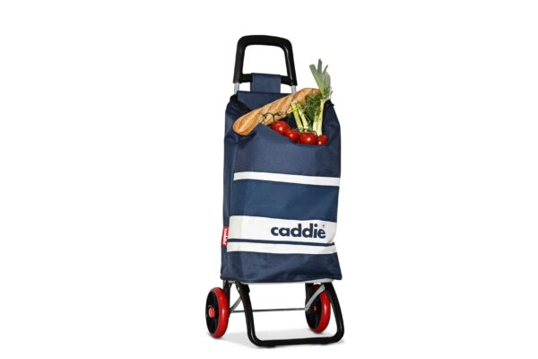 Chariot de course Caddie bleu blanc roues + – Image 4