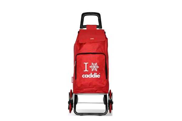 Chariot de course Caddie rouge roues + – Image 2