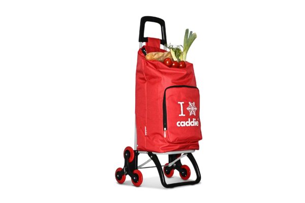 Chariot de course Caddie rouge roues + – Image 4