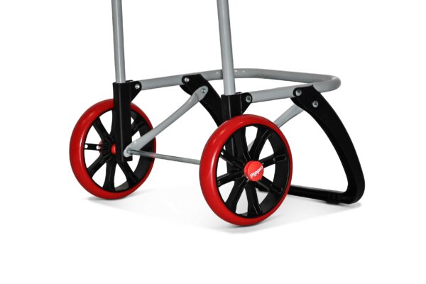 Chariot de course Caddie bleu rouge roues + – Image 3